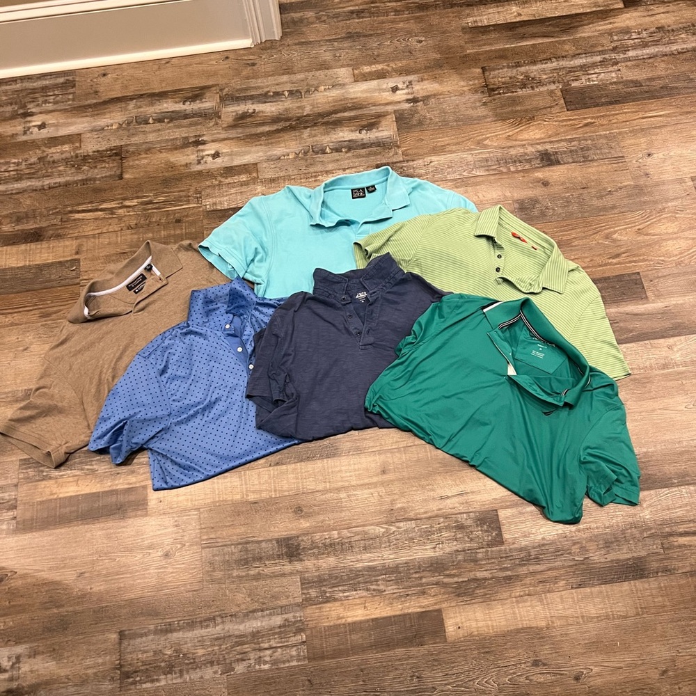6 Men's SZ XL Polo Shirts